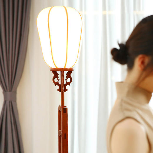 红桥红  家具严选  缅甸花梨（大果紫檀）【嘉木堂升降式灯台 宫灯】 商品图5