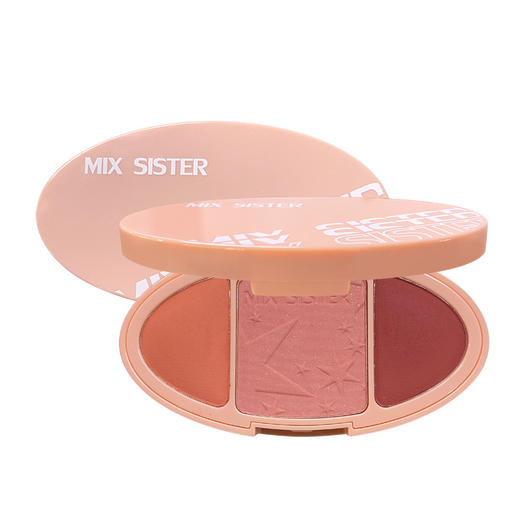 姐妹组合甜心三色腮红元气裸妆自然少女橘红胭脂三色学生修容盘女 商品图7