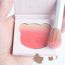 直播爆款粉色小熊双色渐变腮红蜜桃显白日落裸妆自然学生