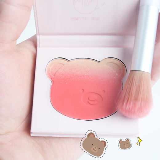 直播爆款粉色小熊双色渐变腮红蜜桃显白日落裸妆自然学生 商品图0