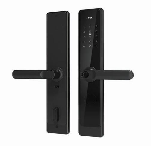 TCL-O2O K5F 下压式半自动把手款C级锁芯指纹锁 K5F 智能门锁 商品图0