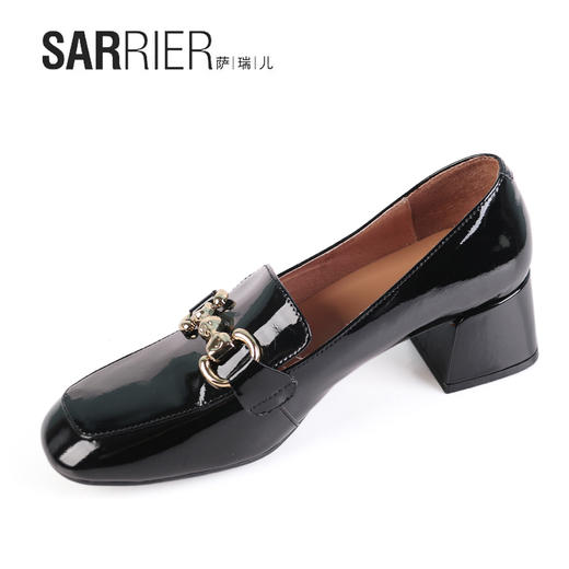 萨瑞儿新品剖光皮面扁头乐福鞋 261558 商品图1