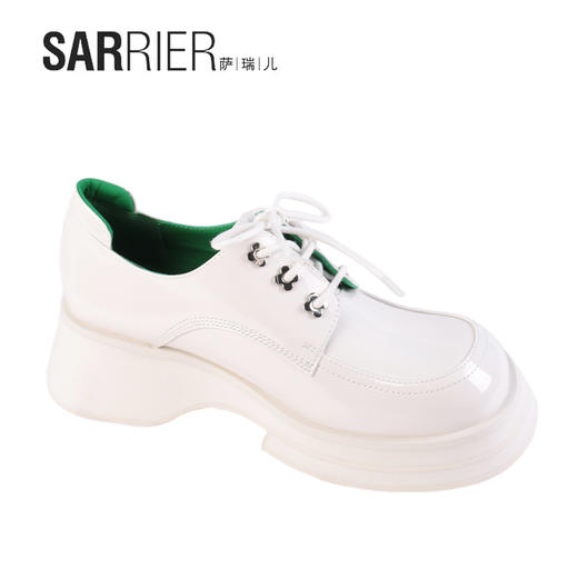 萨瑞儿2022新品加厚底英伦系带乐福鞋 261602 商品图4
