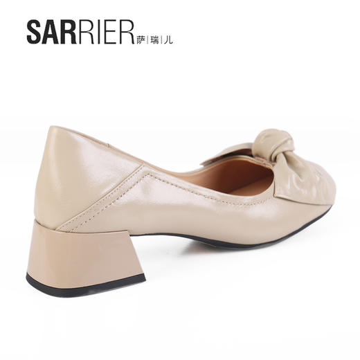 萨瑞儿新品圆头中缝大蝴蝶结饰扣女鞋 212910 商品图7
