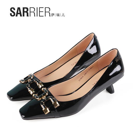 萨瑞儿新品亮面小猫跟时装鞋 213914 商品图2