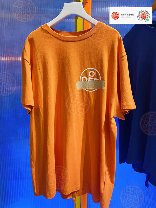 背后烫金胶条印花箭头男女同款短袖TEE 商品图0