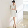 白色显瘦西装裙女2022年春季新款气质女神范收腰西装连衣裙 商品缩略图3