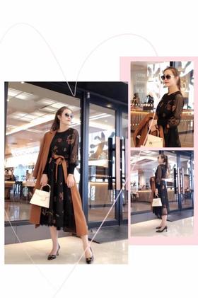 2楼L.MAIXIA刺绣蕾丝连衣裙