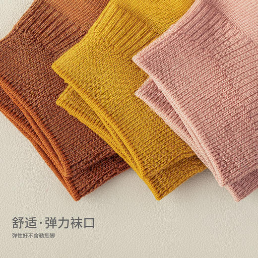 洁丽雅女士袜子纯色棉质短筒防臭吸汗不掉跟春夏新款学生短袜 商品图3