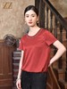 佐尔美2022夏季素色桑波缎真丝短袖宽松桑蚕丝衬衫女E22CS18 商品缩略图1