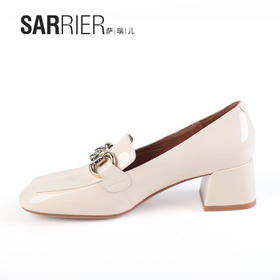 萨瑞儿新品剖光皮面扁头乐福鞋 261558