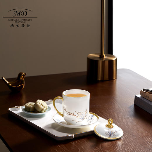 【玛戈隆特】B7F   进博盛宴3头会务盖杯 珐琅彩会议办公家用杯子 礼盒包装 商品图2