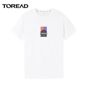 探路者棉T恤男22年春夏新款户外弹力柔软潮印花透气舒适耐热功能短袖TAJK81113