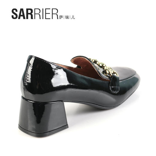 萨瑞儿新品剖光皮面扁头乐福鞋 261558 商品图5