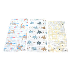 柔棉日记全棉泡泡纱印花童巾(萌宠/童趣)RR033#