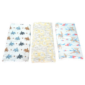 柔棉日记全棉泡泡纱印花方浴巾