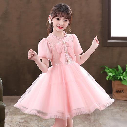 女童洋气连衣裙新款蓬蓬纱裙短袖礼服裙 DY6920 商品图3