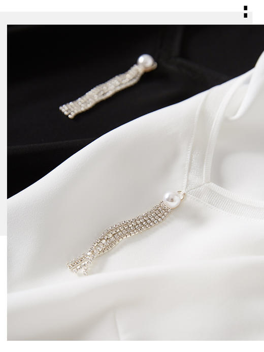 【专属特价】熙世界雪纺吊带V领背心女夏新款宽松外穿内搭白色无袖上衣 商品图4