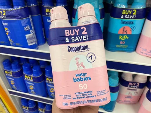 请买正品！新装☀️Coppertone水宝宝SPF50防晒喷雾 2瓶 特价¥260直邮到手！给您一个整个夏天的保护🌂 商品图0