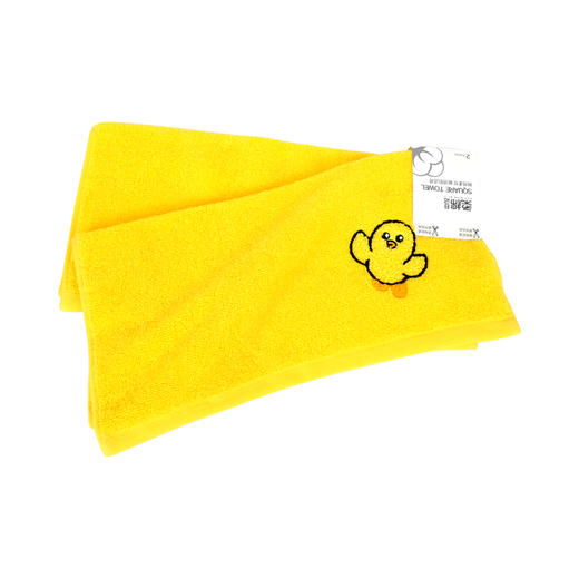 柔棉日记全棉毛圈刺绣童巾(浅黄)RR037# 商品图0