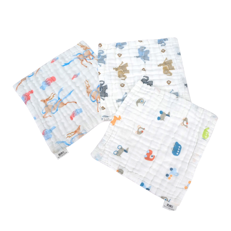 柔棉日记全棉泡泡纱印花方巾(萌宠/童趣)RR032#