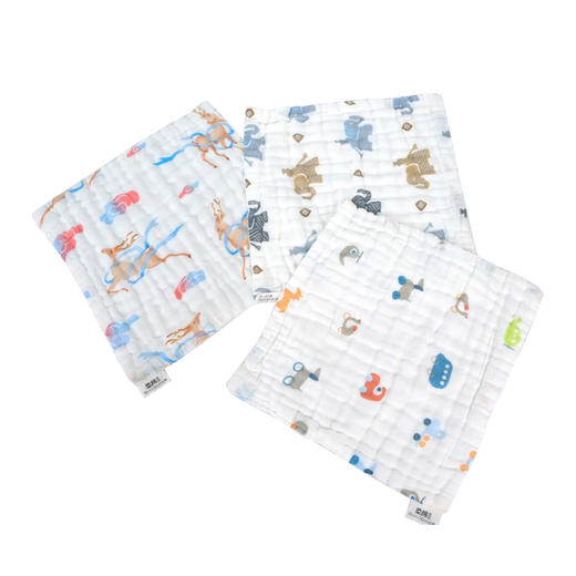 柔棉日记全棉泡泡纱印花方巾(萌宠/童趣)RR032# 商品图0