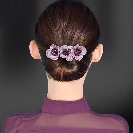 职业盘发头花网兜空姐盘发韩国蝴蝶结发饰头饰 商品图3