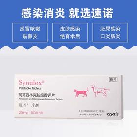 速诺猫鼻支感冒喷嚏咳嗽消yan药片克拉维酸钾猫狗通用50mg