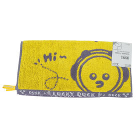 柔棉日记全棉毛圈提花方巾(黄灰)RR040#