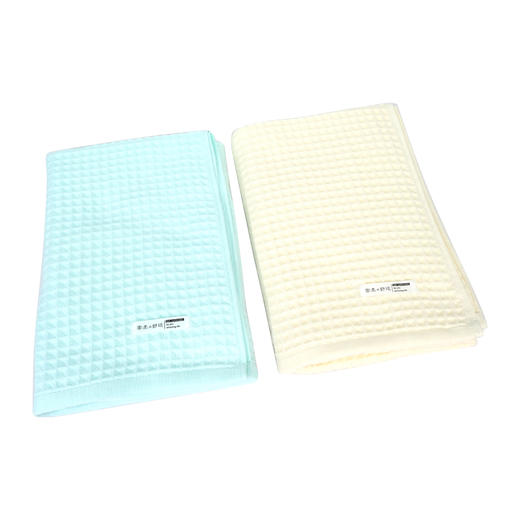 柔棉日记全棉华夫格布标童巾(浅绿/浅黄)RR021# 商品图0