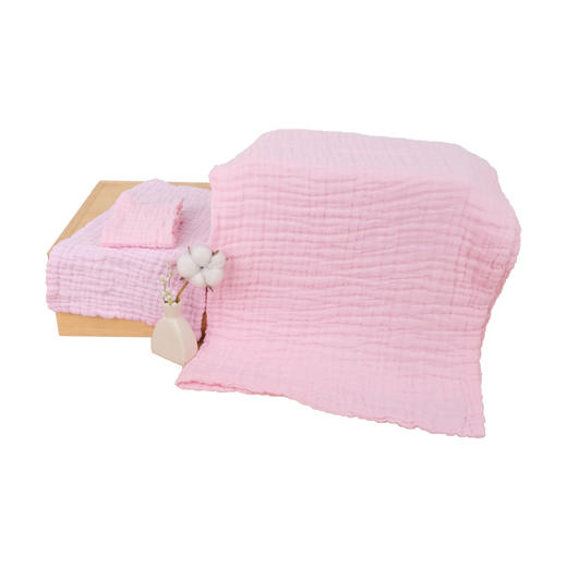 柔棉日记全棉泡泡纱素色方浴巾 商品图1