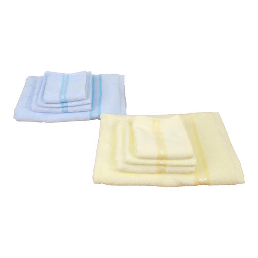 柔棉日记竹纤维毛圈缎档方巾(浅蓝/浅黄)RR014# 商品图0