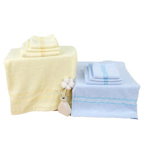 柔棉日记竹纤维毛圈缎档童巾(浅蓝/浅黄)RR015#