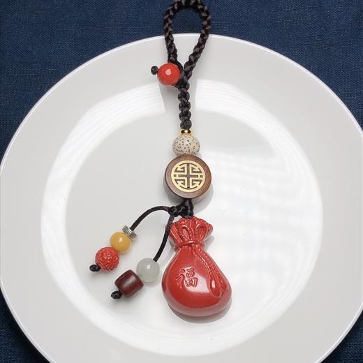 新款帝王砂钱袋黄龙玉钥匙坠/包挂/挂件005 饰品美物 商品图0