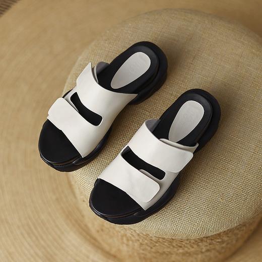 OLD  B83-7 aa时尚松糕平底一字凉拖魔术贴 商品图2