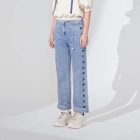 爱心胶印阔腿长裤