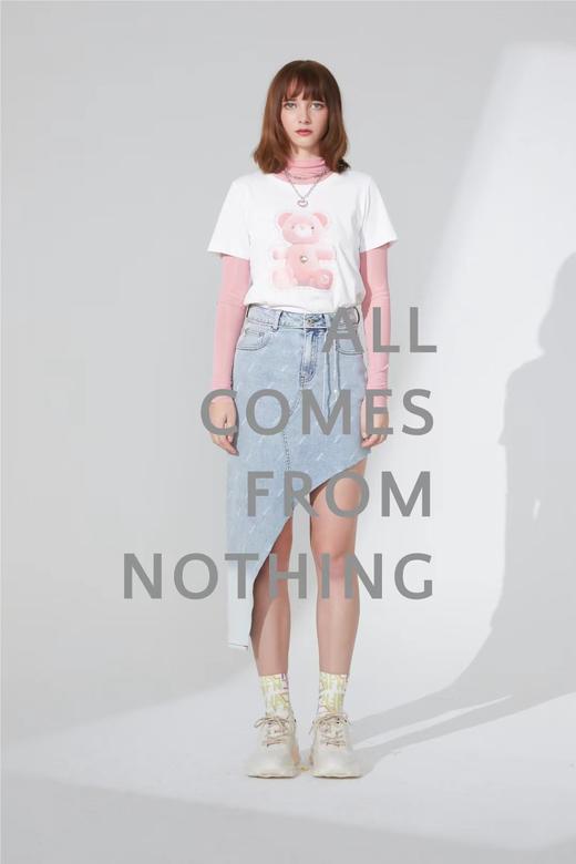 粉红小熊印花合身TEE 商品图1