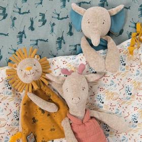 Moulin Roty婴儿安抚巾可啃咬老鼠兔子款