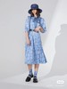扭曲老花logo丝缎百褶下摆连衣裙 商品缩略图2
