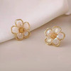 JU-A05432韩国新款贝壳花朵耳环女气质网红时尚简约花瓣耳钉银针耳饰品 商品缩略图0