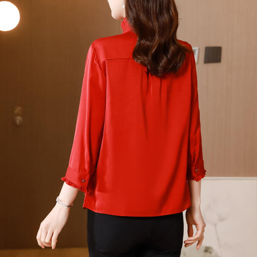 时尚气质，显瘦缎面仿真丝衬衫KQL-8507 商品图3