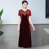 重工刺绣亮钻新款丝绒改良款长款连衣旗袍裙   WXG-8296 商品缩略图3