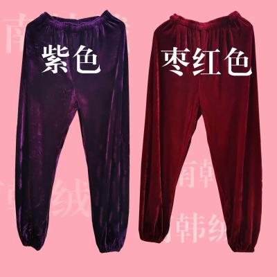 金丝绒太极裤太极拳练功裤；枣红色、紫色可选 太极服 商品图0