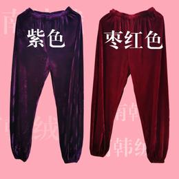 金丝绒太极裤太极拳练功裤；枣红色、紫色可选 太极服