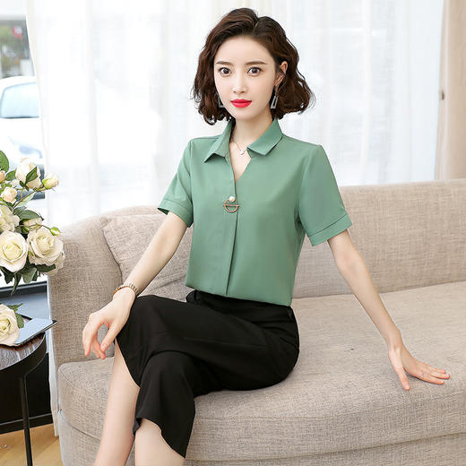 韩版修身，新款职业装百搭短袖衬衫TR-TL2072 商品图3