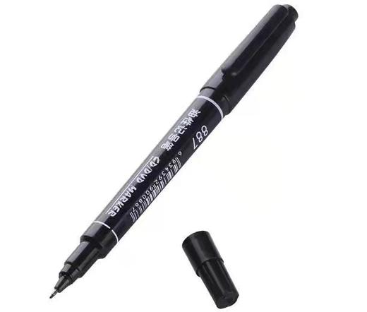 英雄小支双头记号笔勾线笔887油性光盘笔物流大头笔标记笔儿童绘画黑色描边划线马克笔速干防水笔 商品图1