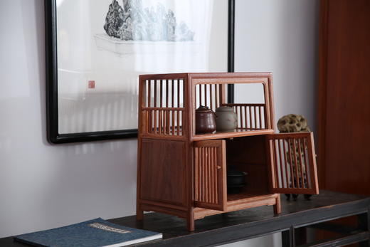 红桥红  家具严选  缅甸花梨(大果紫檀）  【39直棂 小茶水柜】 商品图6