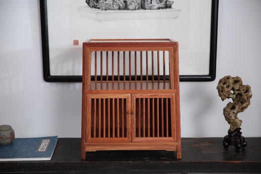 红桥红  家具严选  缅甸花梨(大果紫檀）  【39直棂 小茶水柜】 商品图0