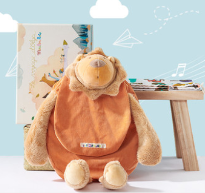 Moulin Roty动物派对小狮子大象长颈鹿书包