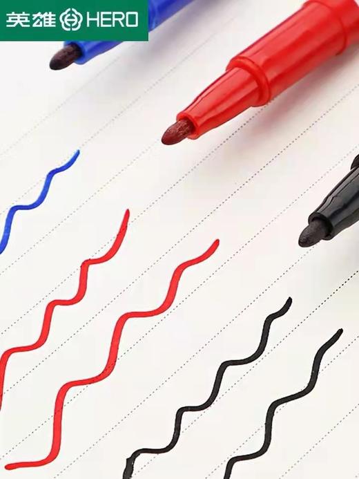 英雄小支双头记号笔勾线笔887油性光盘笔物流大头笔标记笔儿童绘画黑色描边划线马克笔速干防水笔 商品图6